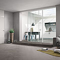 sliding door / Aluminium / glass - Delineo profilo bianco cristallo trasparente