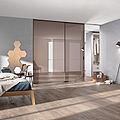 sliding door / glass / Aluminium / for walk-in wardrobes - Delineo profilo metallizzato vulcnao cristallo specchio bron