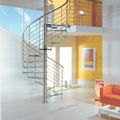 spiral staircase / glass steps / metal frame - EXCELLENCE : ICE BLUE KRISTALL