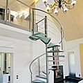 spiral staircase / glass steps / metal frame - STYLE GLASS
