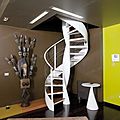spiral staircase / lateral stringer / wooden steps / metal frame - ELICA WOOD