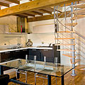 spiral staircase / stainless steel frame / wooden steps - ELEGANCE : K8 2000