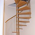 spiral staircase / steel frame / wooden steps - MALDIVE 1