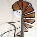 spiral staircase / steel frame / wooden steps - STYLE WOOD