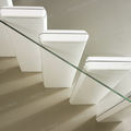 straight staircase / hanging / Corian® steps / original design - DIAMOND