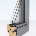 swinging window / Aluminium / wood / triple-glazed - LIVINGLINE