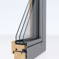 swinging window / Aluminium / wood / triple-glazed - DESIGNLINE 0.8