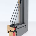 swinging window / wood / Aluminium / triple-glazed - DESIGNLINE 0.7