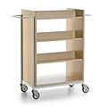 trolley shelves / library - WOODEN BOOK TROLLEY