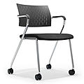 visitor chair / with armrest / with casters - B_CAUSE by Justus Kolberg