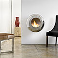 wall fireplace / bioethanol / closed hearths / contemporary - VELLUM