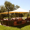 wood gazebo / fabric coverings - TENTE TOUAREG JARDIN AIXOIS