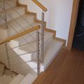 wood railing / stainless steel - ECOLINE