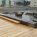 in wooden decking board - HAVEN, HORNING, NORFOLK, UK