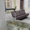 contemporary public bench in wood and metal BENCH LAB23