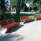 contemporary public bench in wood and metal BENCH LAB23