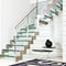 Quarter-turn floating staircase (metal frame and glass steps) LASER  novalinea spa
