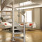Spiral staircase with a lateral stringer (wooden frame and steps) AMETISTA BIANCA Linea Scale