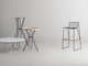 contemporary galvanized steel bar chair