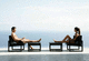 contemporary garden armchair with footstool