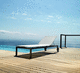 contemporary garden sun lounger with casters