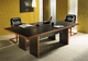 meeting table in leather and wood