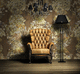 polyester wallpaper: damask pattern