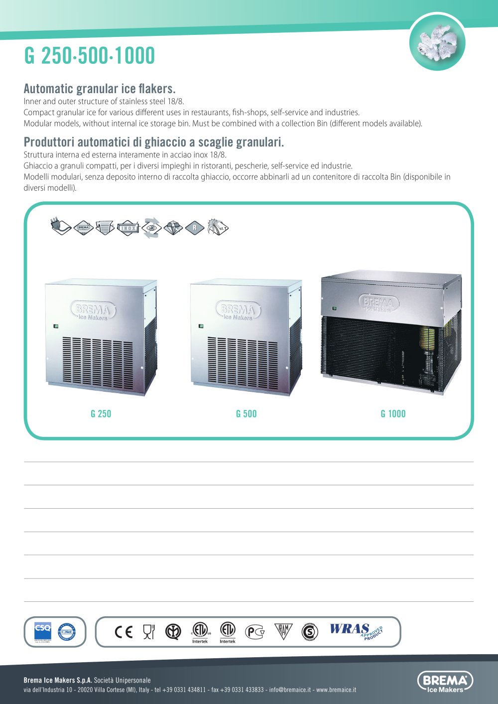 BREMA Ice Makers - 110151