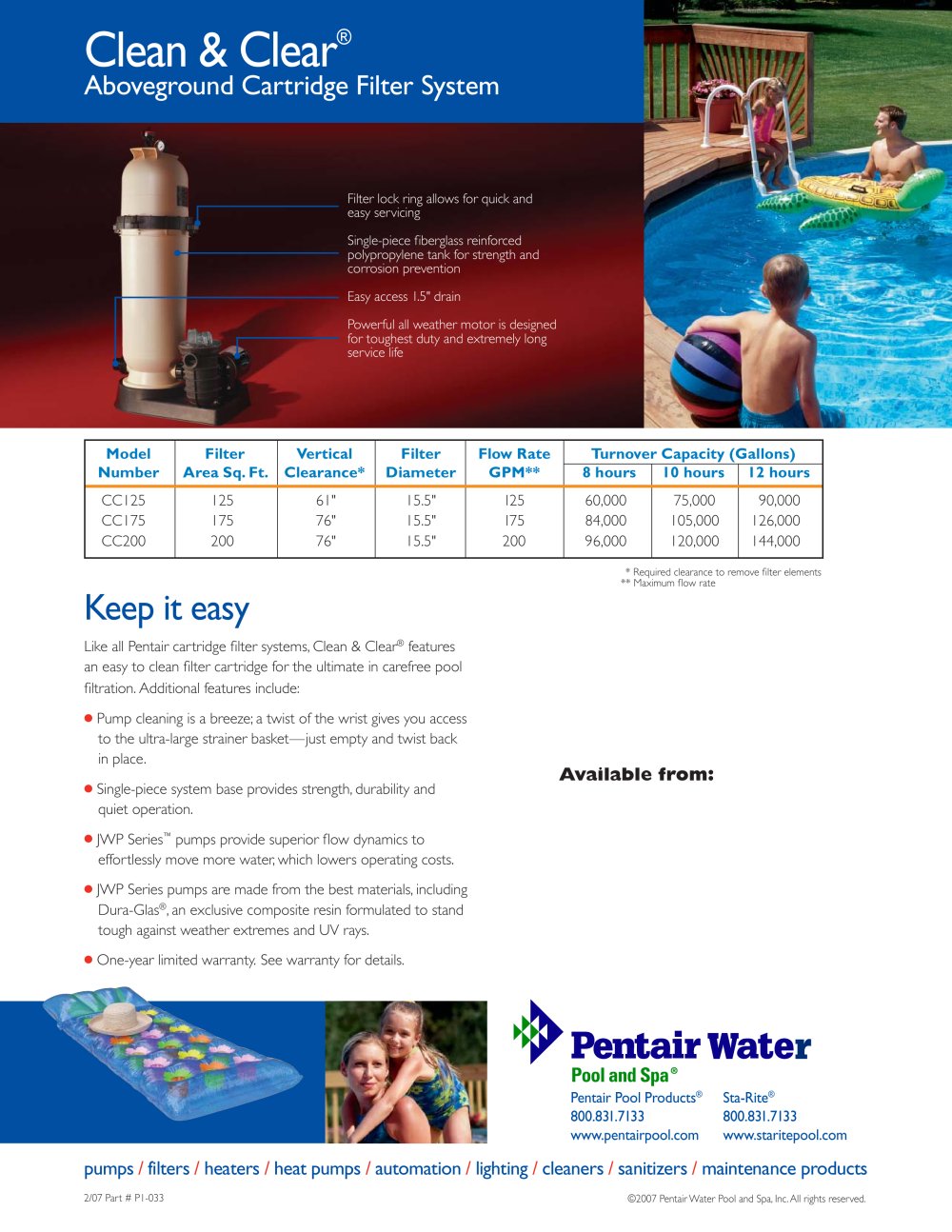 PENTAIR - 24177, 32105, 290252, 22744