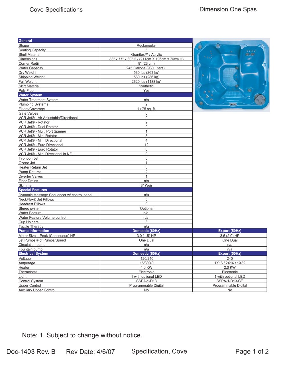 Cove - 1 / 2 Pages