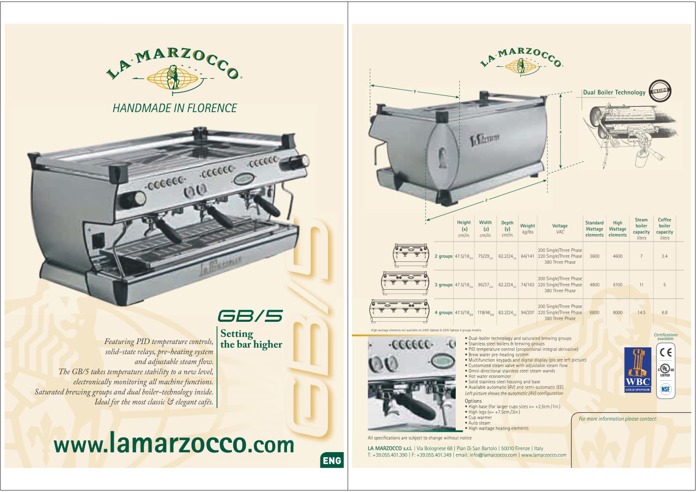 LA MARZOCCO - 25819, 110055, 284123