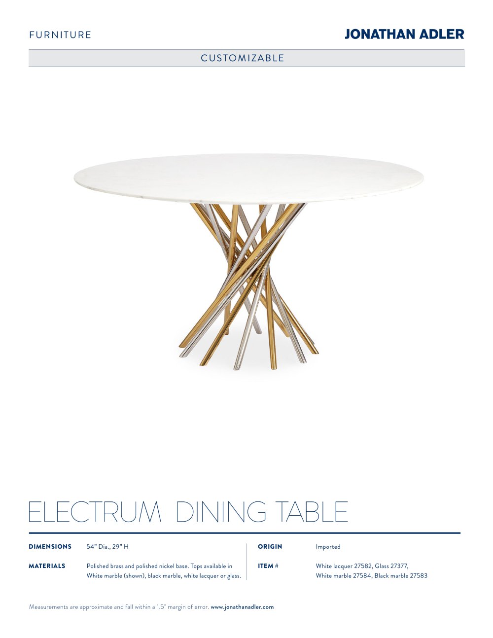 ELECTRUM DINING TABLE ELECTRUM DINING TABLE