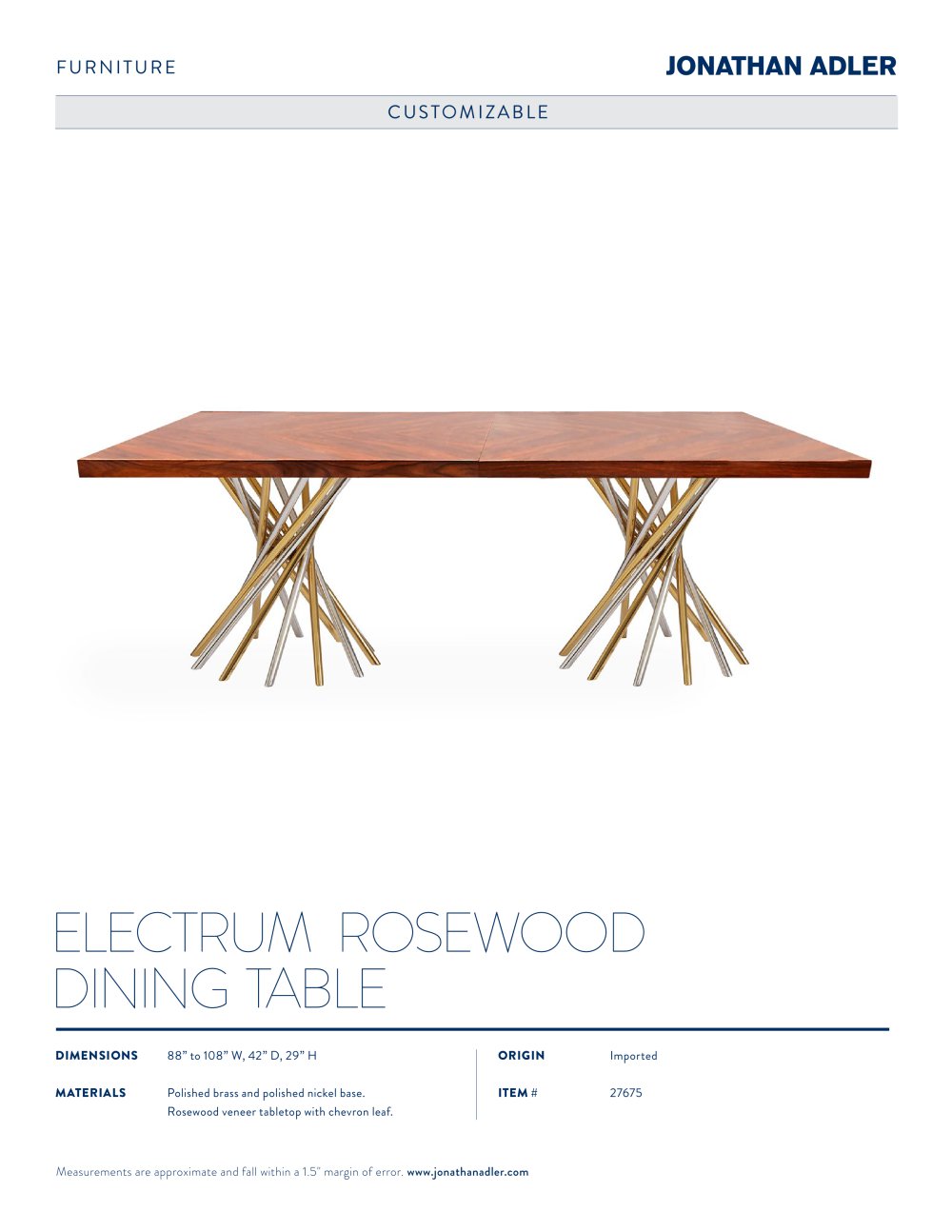 ELECTRUM DINING TABLE ROSEWOOD ELECTRUM DINING TABLE ROSEWOOD