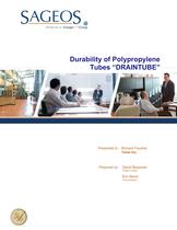 DURABILITY OF POLYPROPYLENE TUBES &laquo; DRAINTUBE &raquo;.