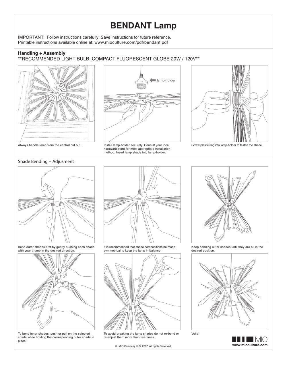 Bendant Lamp Mio Pdf Catalogues Doentation Brochures Bendant Lamp 1 Pages