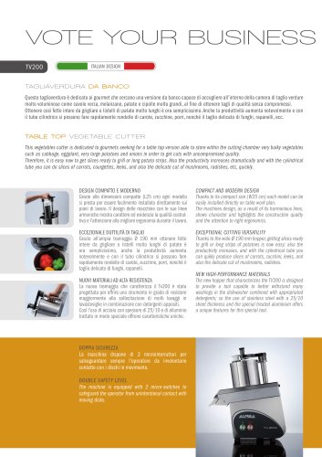 Vegetable cutters TV200-300 Aurea