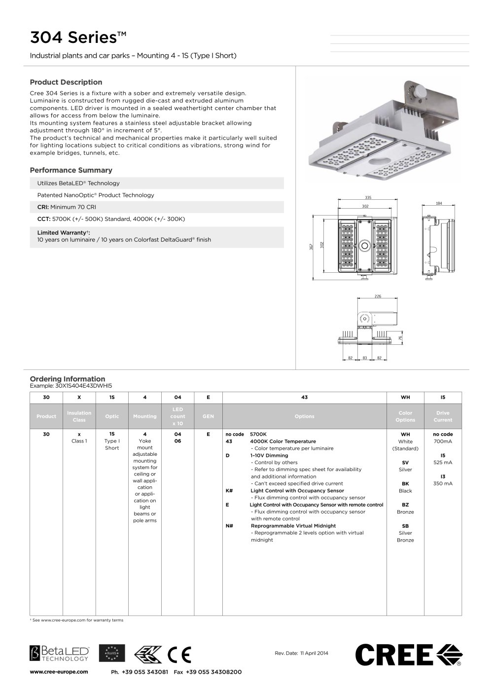 304 Series Ruud Lighting Europe Pdf Catalogues Documentation 304 Series 1 2 Pages