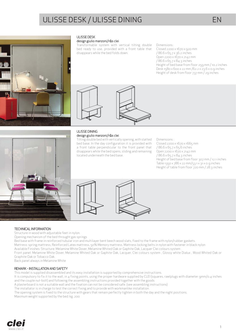 Ulisse Desk Dining Clei Pdf Catalogues Doentation Ulisse Desk Dining 1 Pages
