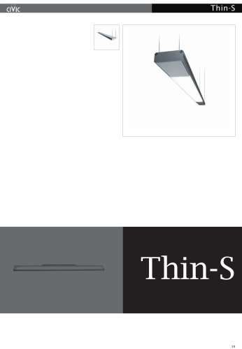 Fluorescent suspended luminaire THIN-S