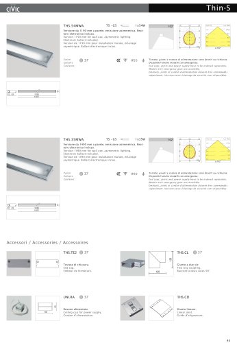 Fluorescent suspended luminaire THIN-S