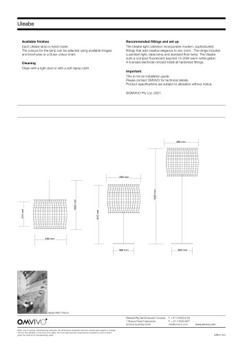 OMVIVO SPECIFICATION CATALOGUE
