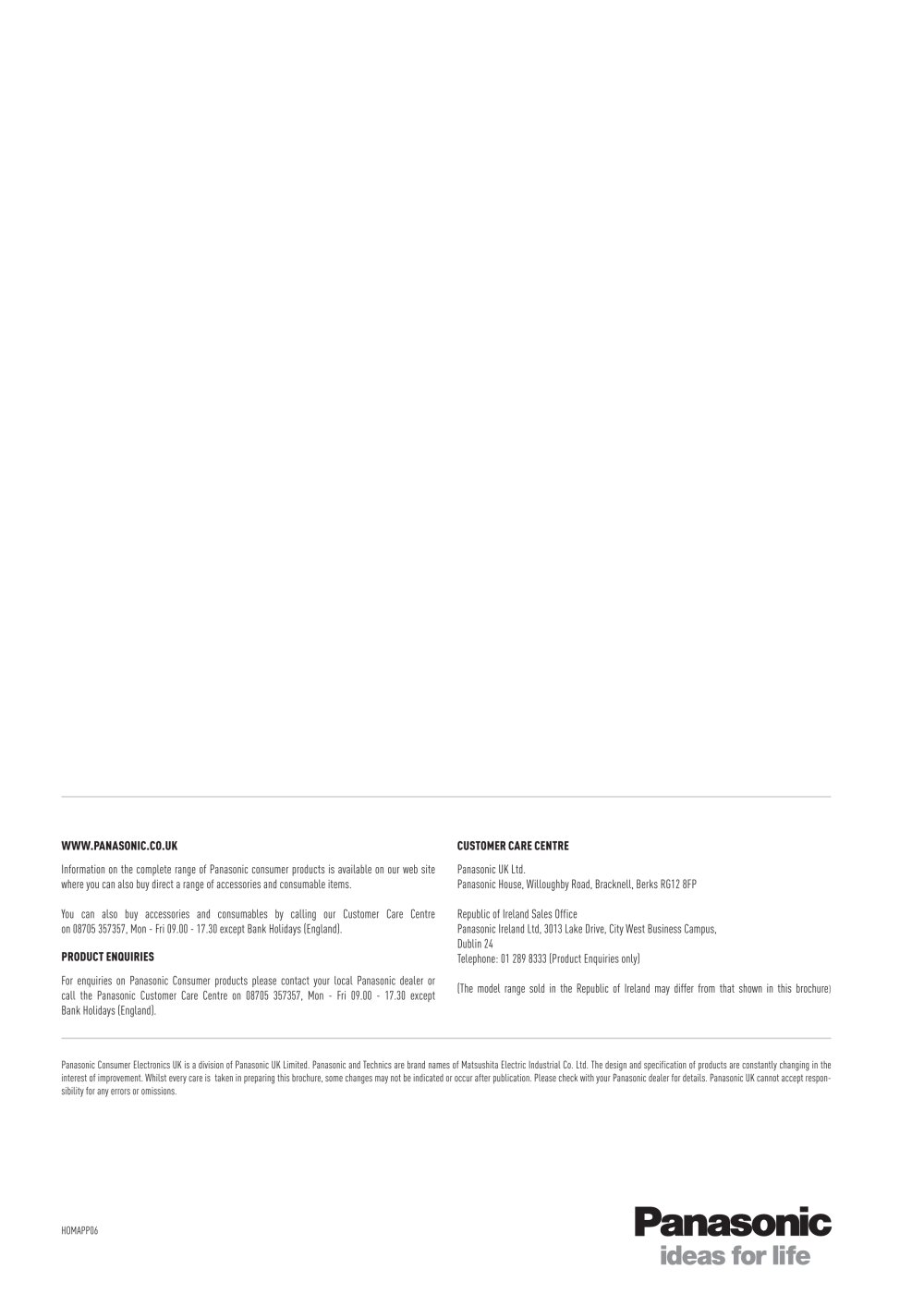 PANASONIC Home Appliances - 