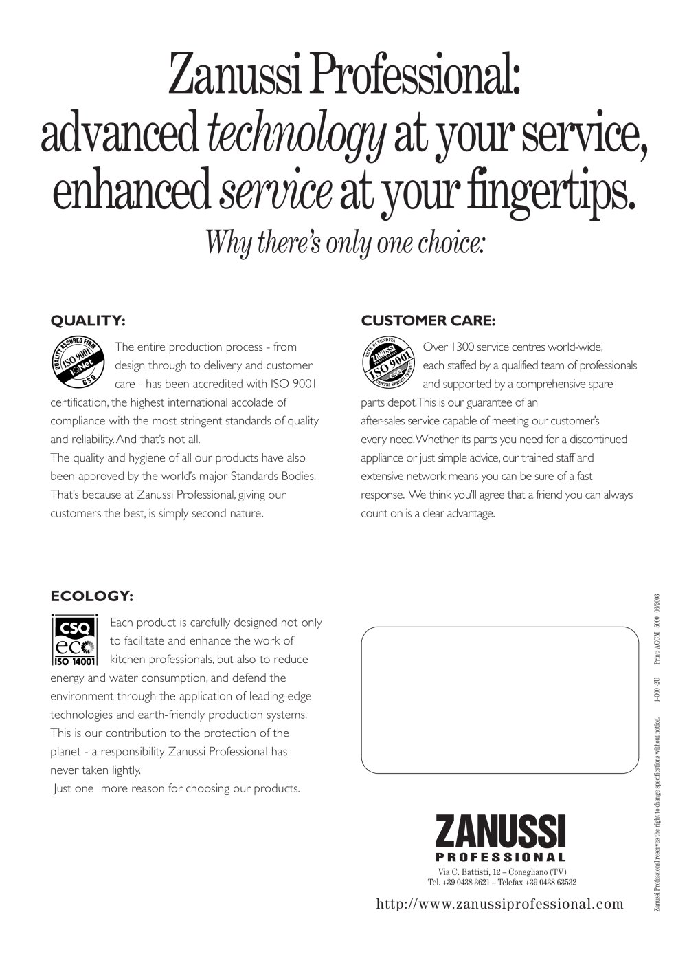 ZANUSSI PROFESSIONAL - 110090, 31145