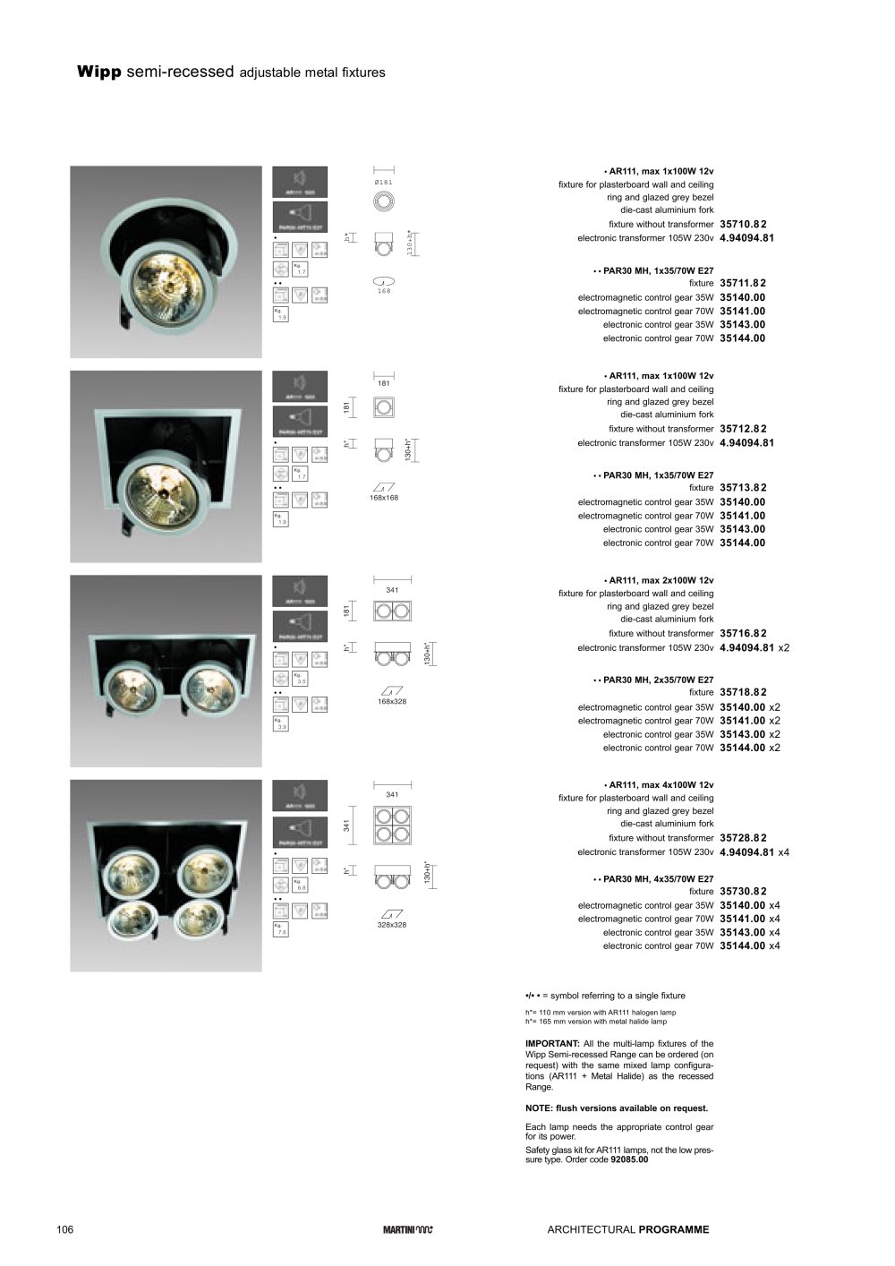 MARTINI Illuminazione - 102102, 23207, 24197