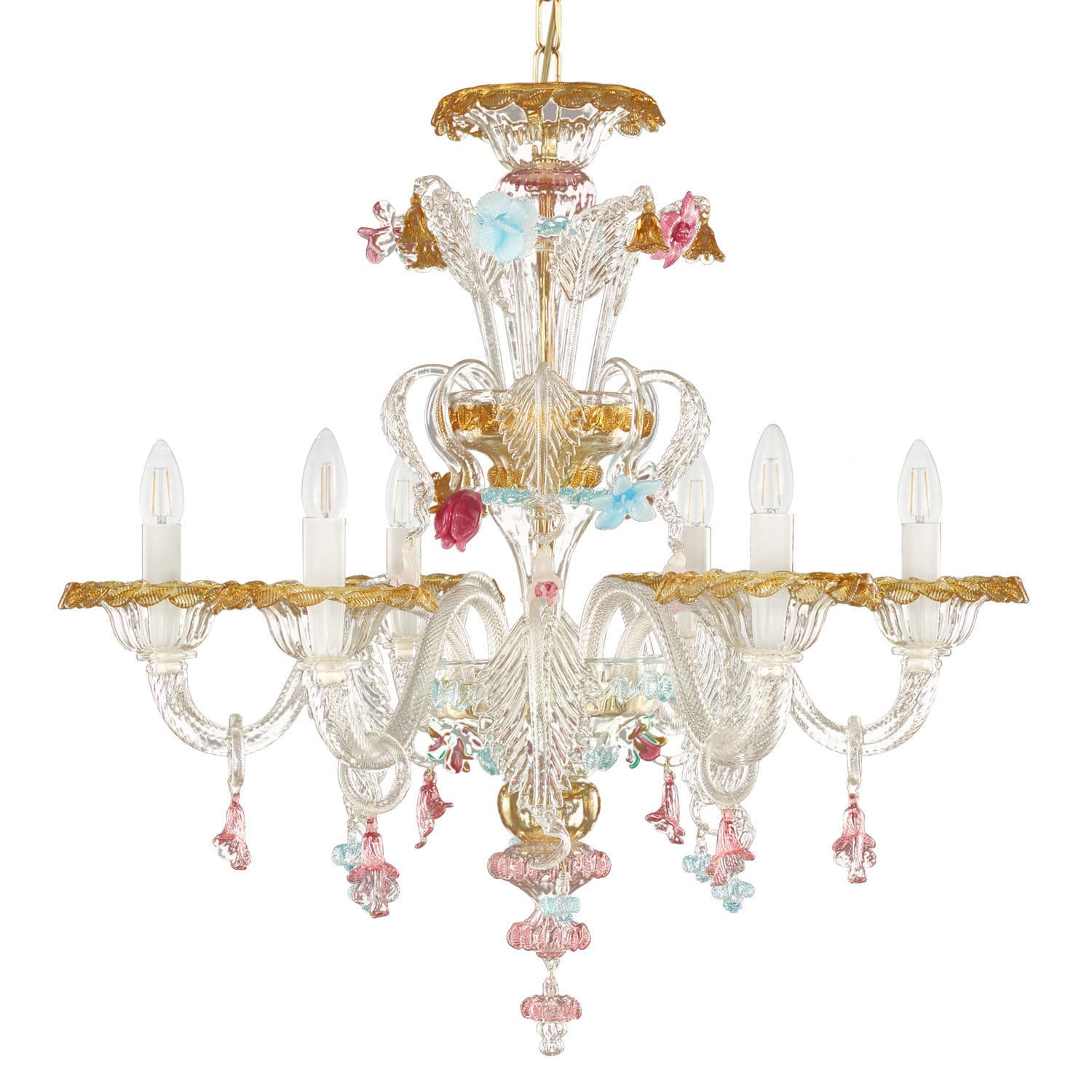 Lustre De Estilo TOFFEE MULTIFORME Em Vidro De Murano Em Vidro