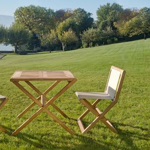 mesa clássica / em teca / retangular / de jardim
