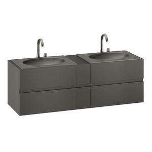 gabinete de banheiro duplo / suspenso / em MDF / contemporâneo
