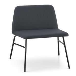 poltrona design escandinavo / em tecido / metálica / branca