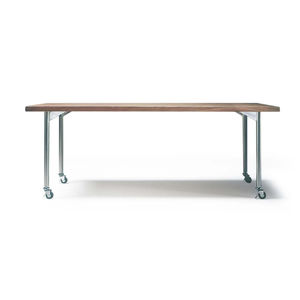 mesa contemporânea / em madeira / metálica / retangular