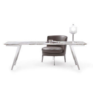 mesa contemporânea / metálica / em mármore / em madeira maciça